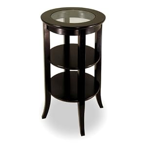 Contemporary Espresso Finish Round Occasional Side Table