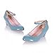 Carol Shoes Fashion Women's Sweet Buckle Ankle-strap Elegance Wedge Mid Heel Mary Janes Shoes