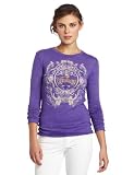 NFL Women's Minnesota Vikings Coin Toss Long Sleeve Crew Neck Overrdyed Tee (Regal Purple Heather, Medium)