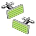 Men's Rectangle Stripes Cuff Link by Enrico Pardini - Lime Green Rhodium