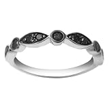 10k White Gold Black Diamond Ring (1/3 cttw)