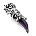Men's Stainless Steel Pendant Necklace Crystal Silver Purple Wolf Tooth Tribal-with 23 Inch Chain