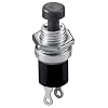 Mini-Drucktaster, schwarz, 1-polig / Schlie�er