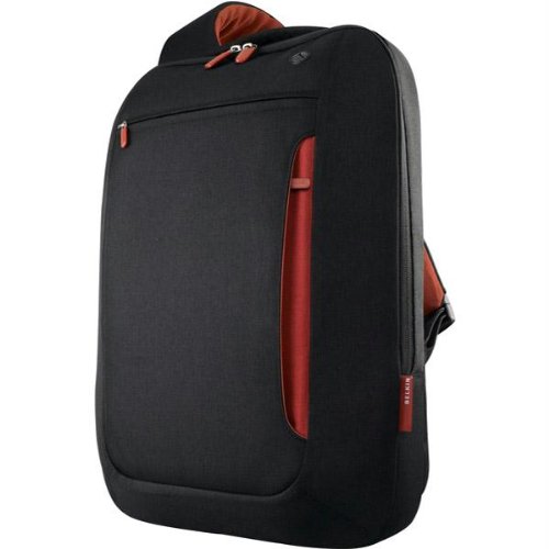 New Belkin 15.4 Inch Jet Cabernet Notebook Sling Bag Traditional Backpack Plush Fabric
