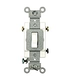 Leviton CSB3-15W 15 Amp, 120/277 Volt, Toggle 3-Way AC Quiet Switch, Commercial Grade, Grounding, Wh