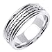 14K white Gold comfort fit Flatten Twist Braided title=