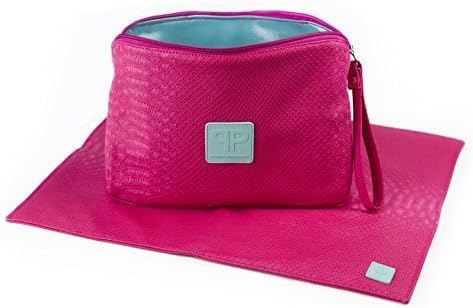 Posh Play - Luxury Diaper Clutch and Changing Pad Set - Hot Pink by Posh Play