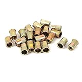 uxcell　リベットナット　挿入ナット　M6 　20個入り　炭素鋼　亜鉛メッキ　ファスナー　ブロンズトーン