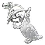 P275--Turtle & Dolphin Circus Pendant--Hawaiian Silver Jewelry