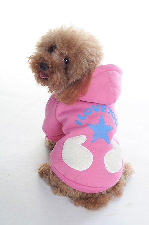 DOBAZ あったか手袋パーカー （ローズピンク）ドッグウェア (L)