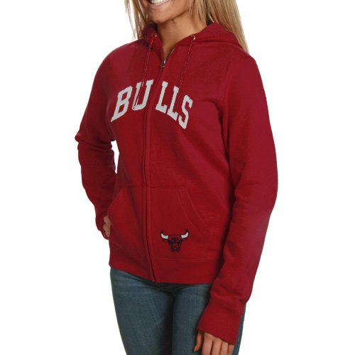 NBA '47 Brand Chicago Bulls Women's Pep Rally Full-Zip Hoodie - Red (X-Large)