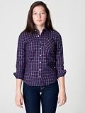 American Apparel Unisex Flannel Long Sleeve Button-Up Shirt