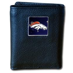 Denver Broncos Executive Leather Trifold Wallet in a Tin - NFL Football Fan Shop Sports Team Merchandise