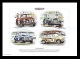 Sporting Mini Cooper Cars - Monte Carlo Rally, European Touring Car etc - Art Print