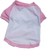Dog T-Shirt Pink Baseball Medium