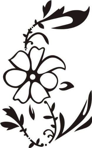 Imagen principal de Etiqueta de la pared f62 flores muy bonitas con adornos elegantes 40x25 cm