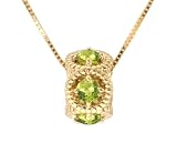 14K Yellow or White Gold Stackable Birthstone Wheel Pendant-Peridot , Chain- NOT included