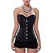 Muka Women Black Boned Corset Plus Size Halloween Bustier Waist Cincher