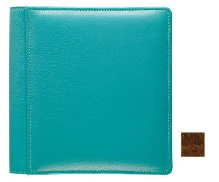 VINTAGE COGNAC fine-grain leather medium scrapbook #162 style album by Raika -