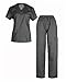 G Med Women's 3 Pockets V Neck Top and Pants Fashion Scrub Set