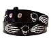 Black with Skeleton Hands and Skulls Printed Imitation Leather Belt