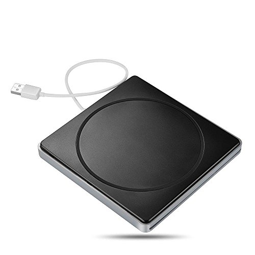 MthsTec External Slim USB 3.0 Slot-In DVD Burner/Writer CD Drive for Apple Mac,Mac Air,Mac Pro and Other Laptops/Desktops, Windows 10 Compatible, Silve