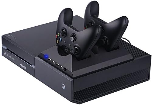 Dual Charging Station with Cooling Fan for Xbox One by SmaAcc - Fit for Xbox One Original Rechargeable Lithium Ion Battery Pack