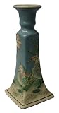 Asian candlesticks, Country Ducks, blue - hand painted porcelain (pair)