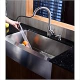 Kraus 36 inches Farmhouse Apron Single Bowl 16 gauge Stainless Steel Kitchen Sink
