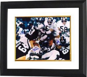 Ernie Holmes signed Pittsburgh Steelers 16x20 Photo 4 sig Color Action Custom Framed