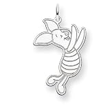 14k White Gold Disney Piglet Charm - JewelryWeb