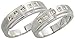 14 Karat Weissgold Mitten mattierter Ring Diamant Hochzeit Set (6mm jede), mit 0.55 Karat unsichtbare Diamanten