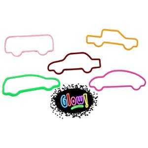 CAR Shaped Rubber Silly Bands Bandz Glow in the Dark