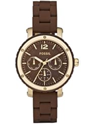 Modern Stainless Steel and Silicone - Brown Womens watch #BQ9407