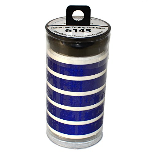 Tapeworks Graphics 6145 - Reflective Tuning Fork Blue Rimstripes, 60" Length, 3/8" Width (1 Set = 5 Stripes) 6145-3/8