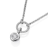 1/2 Ct, D Color, VS2 Clarity, Certified, Round Cut, Diamond Pendant in 18K Gold / White