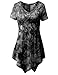 Thanth Womens All Over Tie Dye Plare Hem Line Tunic Top Black 2XL-Large