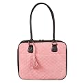 Mango Tango Quilted Faux Suede Laptop Bag - Pink 14"