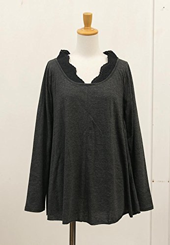 (オハナ) ohanaえりレース　裾広がり長袖カットソー