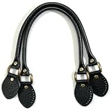 18.9" byhands 100% Genuine Leather Embossed Black Purse Handles (22-4801-L)