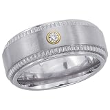 Titanium 1/20 ct GH Diamond Ring Sz 10.5