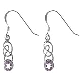Sterling Silver Amethyst Celtic Design Earrings