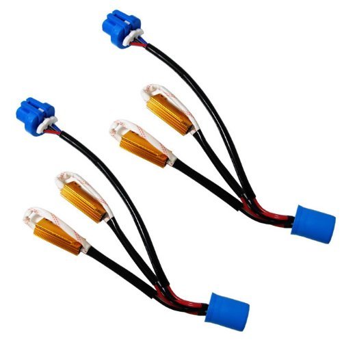 Kensun HID Conversion Kit Anti-Flicker Decoder Error Free 50W Load Resistor Adaptors - 9007 - 1 pair