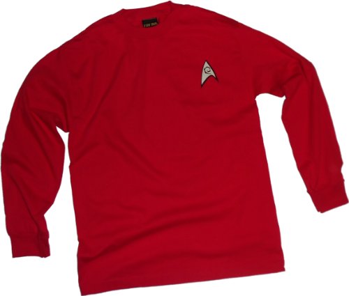  Star Trek Engineering & Security Red Uniform Adult Long-Sleeve T-Shirt