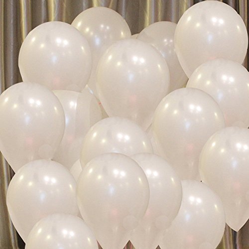 Aiernuo 100 pcs White Balloons 12 inch P