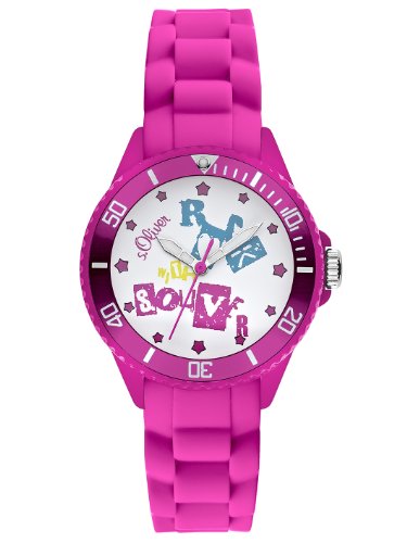 s.Oliver M&auml;dchen-Armbanduhr Silikon pink SO-2231-PQ