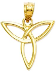14K Yellow Gold Angel Symbol Charm Religious Pendant