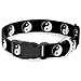 Buckle Down Plastic Clip Collar - Yin Yang Symbol Black/White - 1
