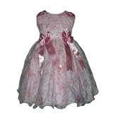 Girls Boutique Dress - Springtime Pink Floral Dress with Bows (12/18M - 4T)