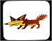 Decorated Mouse Pad with fox, walking, smiling, red, tail